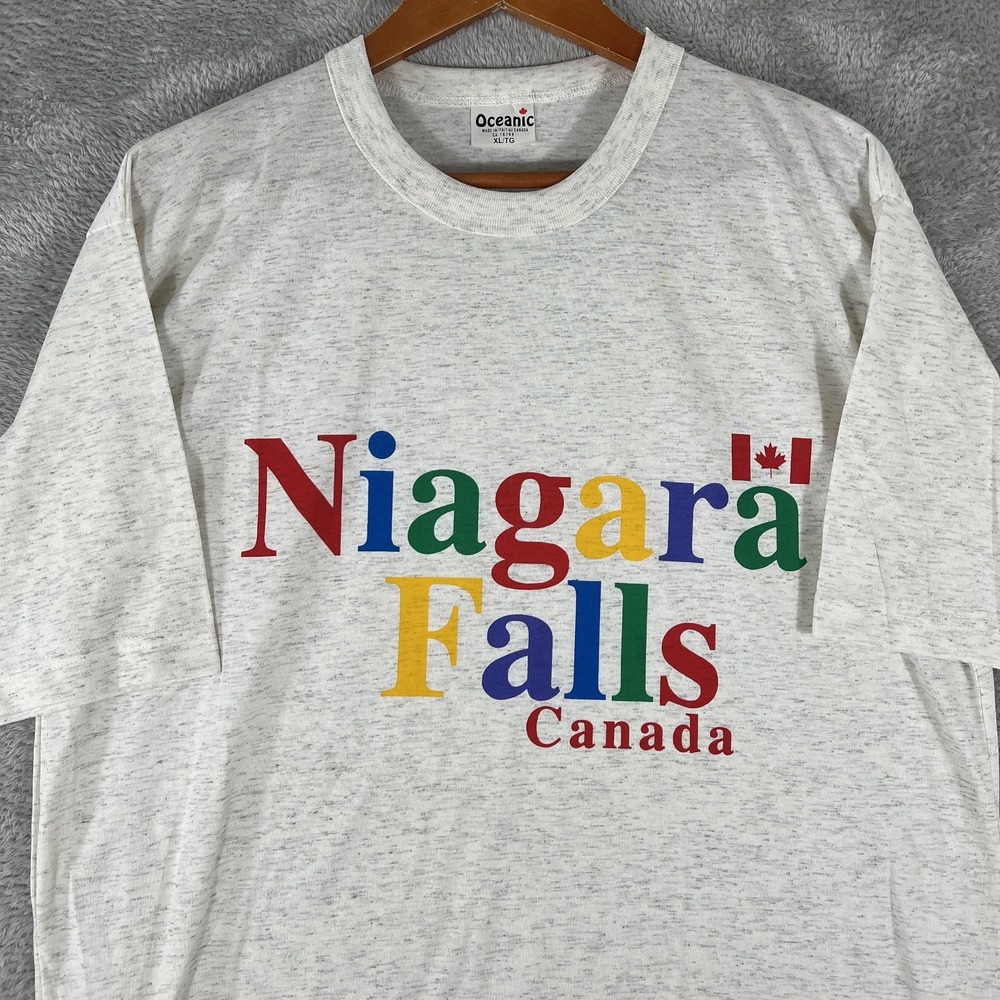 Niagara Falls Canada Shirt Mens XL White‎ Multicolor Souvenir Tee Oceanic Made